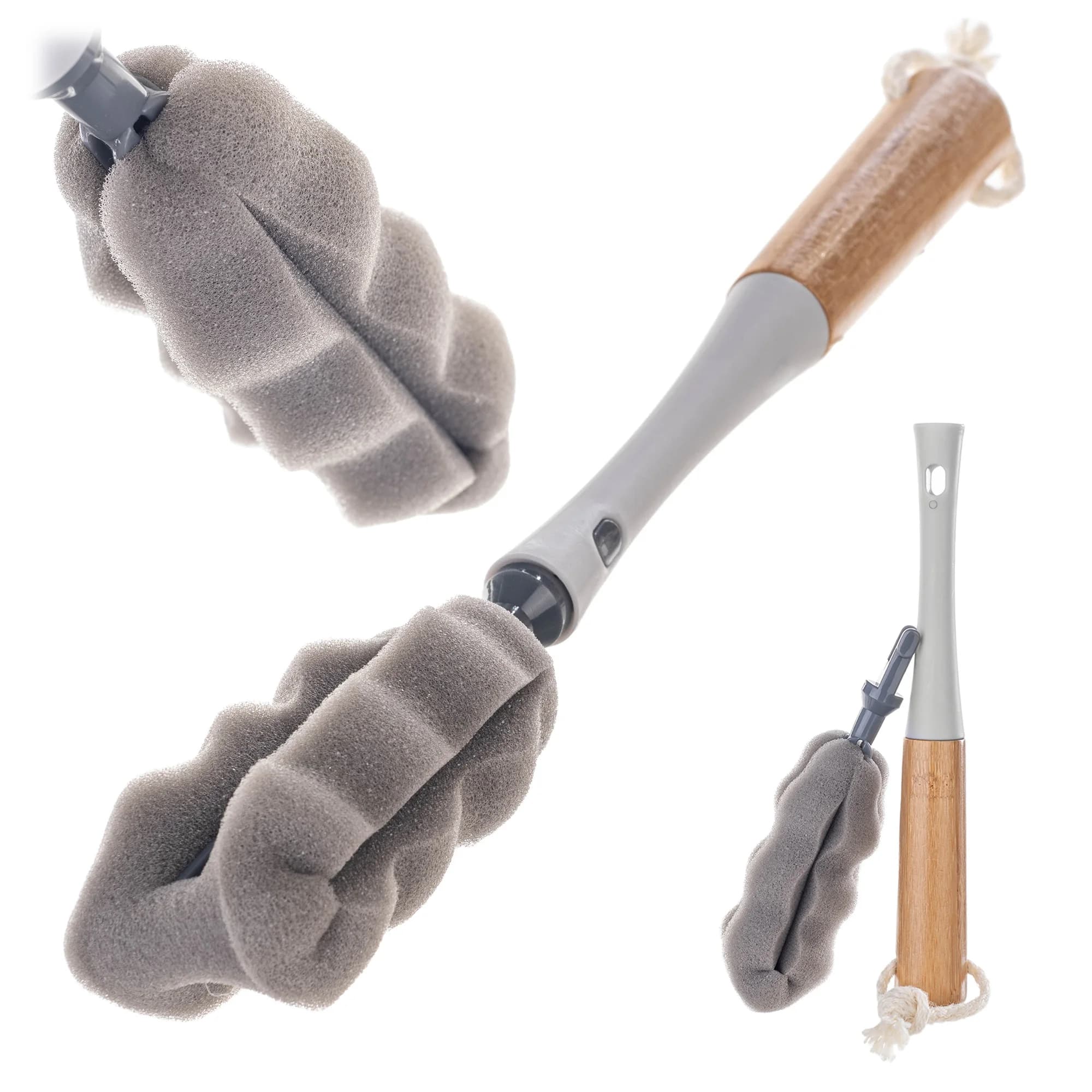 Długa szczotka do mycia słoików i butelek